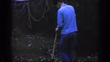 Florida USA (1968): White Guy Cleaning The Backyard