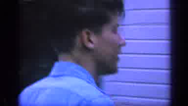 Florida USA (1968): Man Grabs Lawn Tool For Smiling Woman At Their Home
