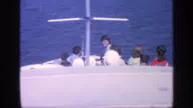 Florida USA (1968): Group Of Tourists Rides On The Front Of A Large Boat On Open