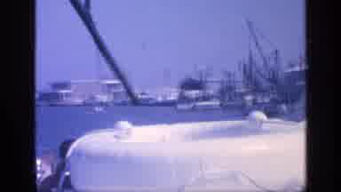 Florida USA (1968): Port Industrial Area With A Big White Lifeboat In The