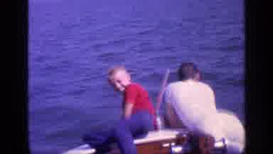 Florida USA (1968): Family Sailing On A Medium Sized Boat Across The Ocean