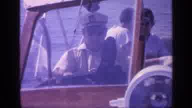 Florida USA (1968): Group Of People In Small Old Boat Having A Good Time