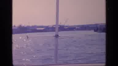 Florida USA (1968): Port Mast Bridge And Water From A Boat During The Day