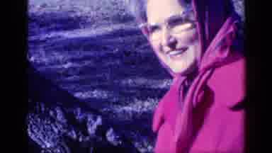 Florida USA (1968): Old Lady Wearing Pink Walks And Spends Time With Her