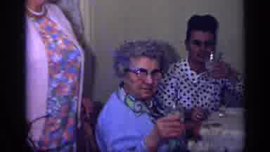 California USA (1969): Old Women And Young Man Drinking Something