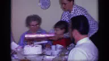 California USA (1969): Family Celebration Of Grand-Mother's Birthday At The Dining