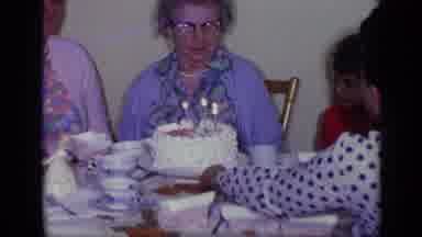 California USA (1969): Family Get Together Celebrating Grandma's Birthday