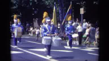 California USA (1969): The Band Group Play The Drum And Walking On The Road