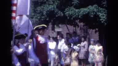 California USA (1969): People In Costumes And Hats Marching And Playing Musical