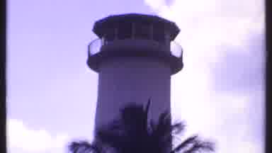 Bahamas (1969): Lighthouse With Car Parked In Front And Palm Trees