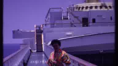 Bahamas (1969): A Lady Looking Into The Camera And There's Views Of A Huge Cruise