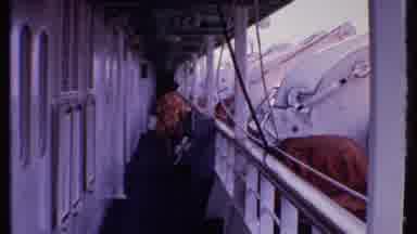 Bahamas (1969): Ship Docked While A Person Walking Within The Ship Side Way And