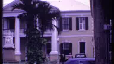 Bahamas (1969): Horse Drawn Carriage Pulling Trolley Full Of People In Town