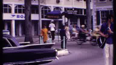 Bahamas (1969): Traffic Control Officer Stands In Busy Road Then Shot Of Cruise