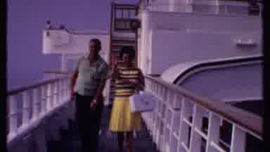 Bahamas (1969): Couple Walking On A Ship While On Vacation