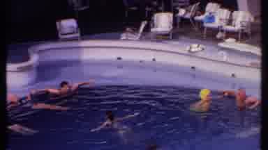 Bahamas (1969): People On A Cruise Ship Out In The Ocean Are Relaxing In The Pool