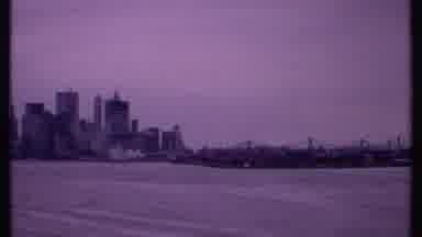 Bahamas (1969): Grainy Flickering Purple Footage Of A Bridge In A City Skyline
