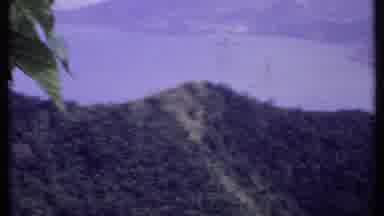 India (1969): Nearby Lakeside Town View With Mountainous Surroundings And
