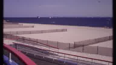 New London Connecticut (1969): View From A Balcony Of A Divided Ocean Beach Along
