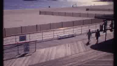New London Connecticut (1969): High Angle A Sunny Beach Boardwalk