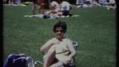 California USA (1971): A Woman In A Field For A Family Picnic Event