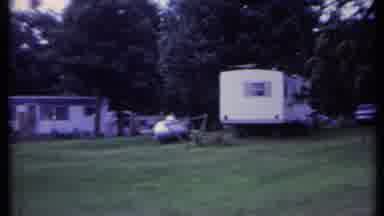 California USA (1971): This Video Shows A Mobile Home Park With Three Trailers And
