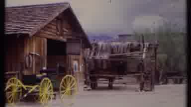 California USA (1971): Old Western Road And Stable With Horse And Wood Buildings