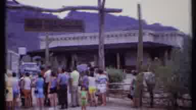 California USA (1971): Crowd Of People At High Chaparral Looking At Cactuses In