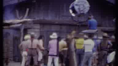 California USA (1971): Film Crew During A Western Shoot In Front Of An Old Hangar