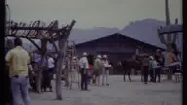 California USA (1971): People On The Set Of A Western Movie Filming A Man On A