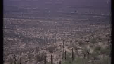 California USA (1971): Wide Open Plane Land With Dry Trees And Dry Dirt And Smog
