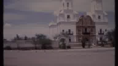 California USA (1971): White Old Church With Really Big Yellow Door For Entrance
