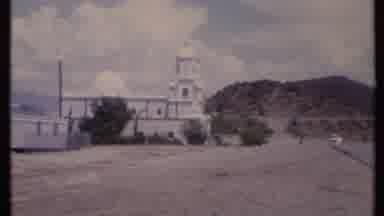 California USA (1971): A White Church On The Side Of The Road In The Middle Of The