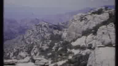 California USA (1971): Rugged Mountain Ridge With A Serrated Rock Face And