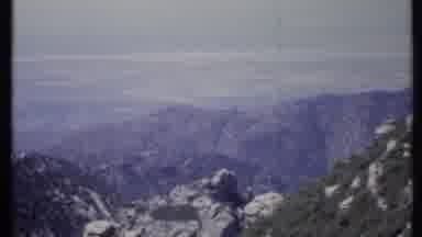 California USA (1971): A Beautiful Mountain View From The Peak Of A Hill During