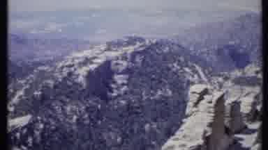 California USA (1971): Trees Forest Rocks Mountains Flying Bird Drone Sky Clouds