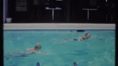 California USA (1971): People Swimming On Sunset Day