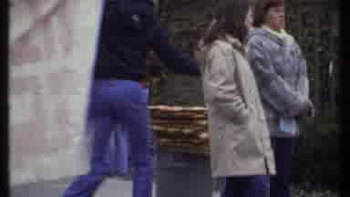 Ithaca New York (1979): People Standing Around In Their Coats And Hats On Talking