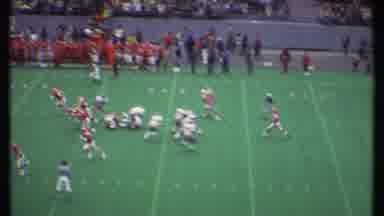 Ithaca New York (1979): Football Teams Playing One White One Red Punt Time