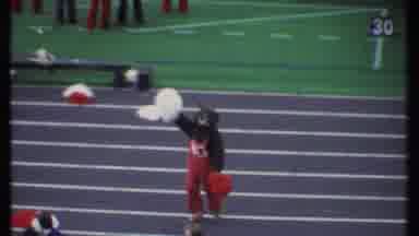 Ithaca New York (1979): Cheerleaders Wearing Red And White Cheering On Track Field