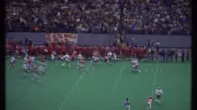 Ithaca New York (1979): Red And White Football Players On Playing Field On A Clear