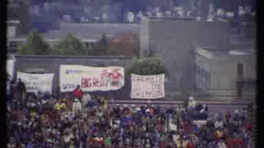 Ithaca New York (1979): A Band Plays To Encourage A Football Team As The Audience