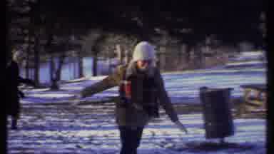 Ithaca New York (1979): Two Teenagers Hearing Hats Coats And Gloves Throwing