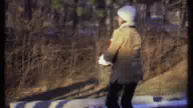 Ithaca New York (1979): Boy And Girl Having Fun Near Snow Throwing Snowballs To