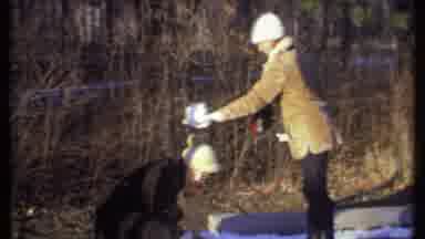 Ithaca New York (1979): Two People Playing Outside In The Snow With A Sledge
