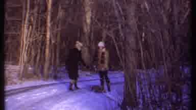 Ithaca New York (1979): Two Young People Standing On A Snow Covered Street And