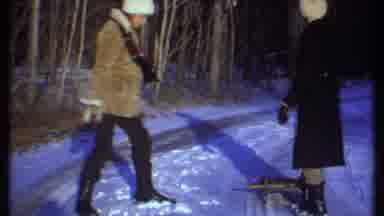 Ithaca New York (1979): A Couple Of People Bundled Up Playing In The Snow In The