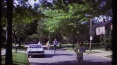 Ithaca New York (1979): Runners In Race Come Down Middle Of Street Then One Runner