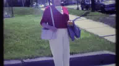 Vermont USA-1984: Woman Ready To Go For A Walk