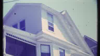 Vermont USA (1984): Mountains In The Distance As Well As The Top Half Of A House
